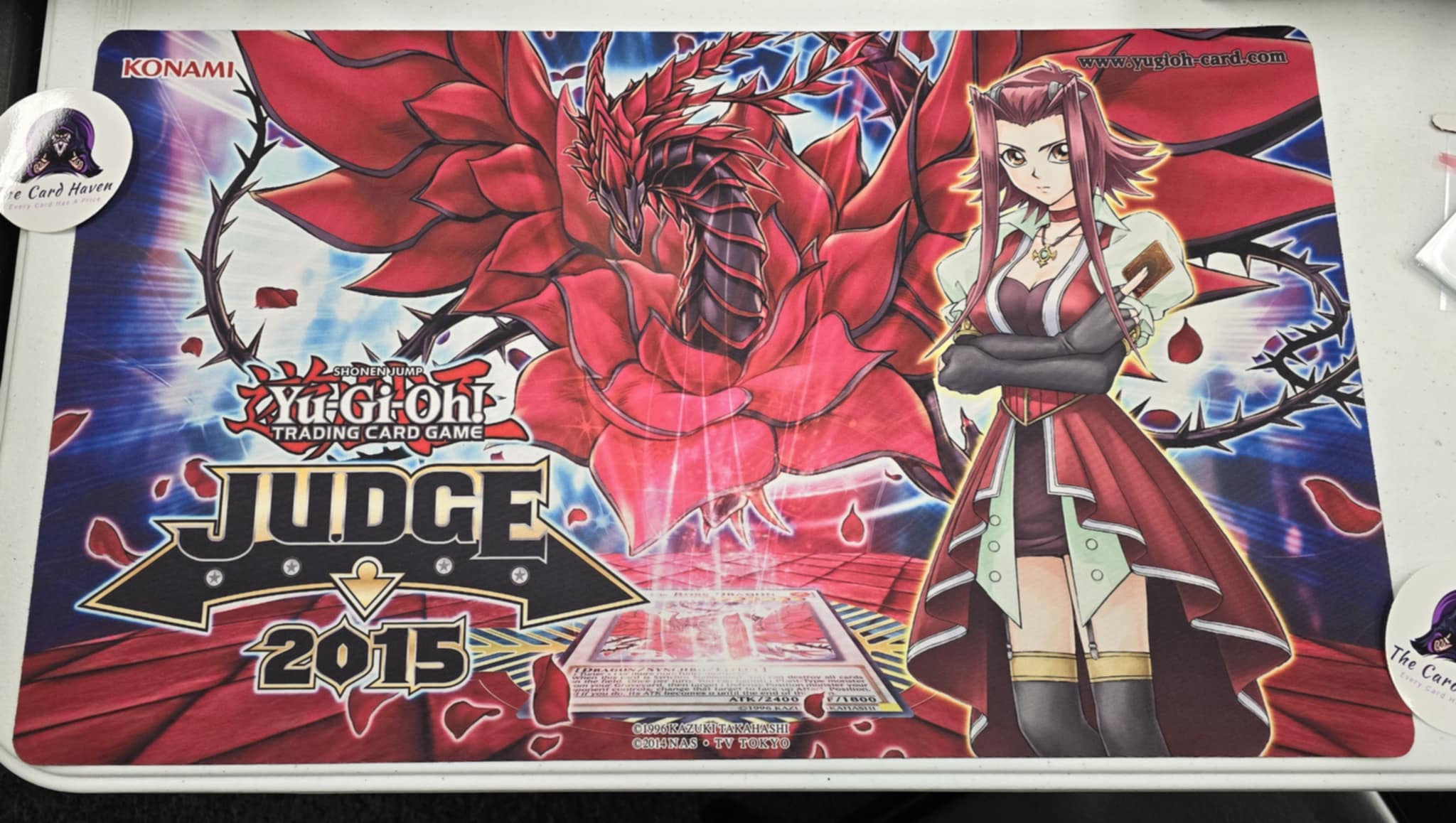 2015 Judge Playmat Akiza and Black Rose Dragon | The Card Haven